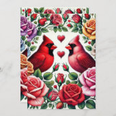 1対の深紅色の中鮮やかバラ シーズンカード (正面/裏面)