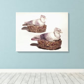 1対の（犬）スタッフォード陶器 キャンバスプリント (インサイチュ (ウッドフロア))