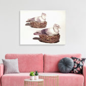 1対の（犬）スタッフォード陶器 キャンバスプリント (インサイチュ (リビング))