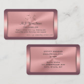 1対1のカウンセラー、フレーム付きピンクのクロム効果 名刺 (正面/裏面)