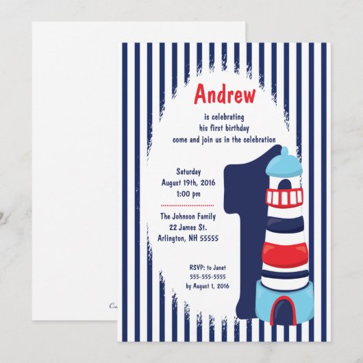 #1少年灯台誕生日 招待状 (正面/裏面)