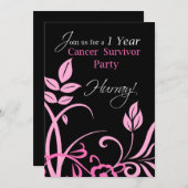 1年がんを克服したパーティの招待状 招待状 (正面/裏面)