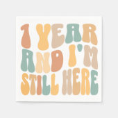 1年で今も1周年記念 スタンダードカクテルナプキン (正面)