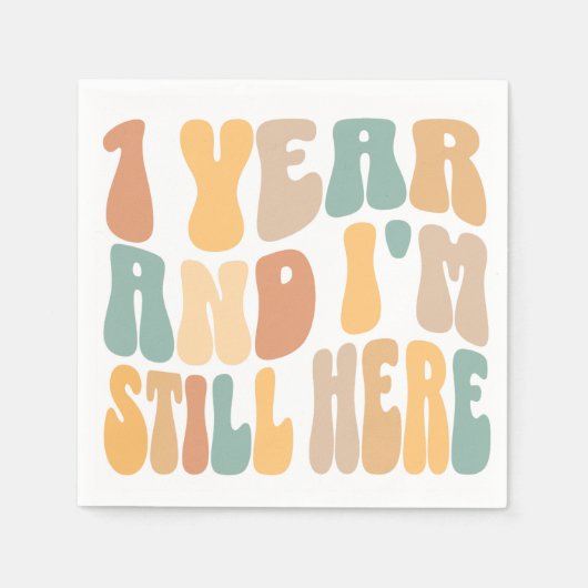 1年で今も1周年記念 スタンダードカクテルナプキン (正面)