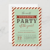 1年で最も素晴らしいパーティー招待状 インビテーションポストカード (正面/裏面)