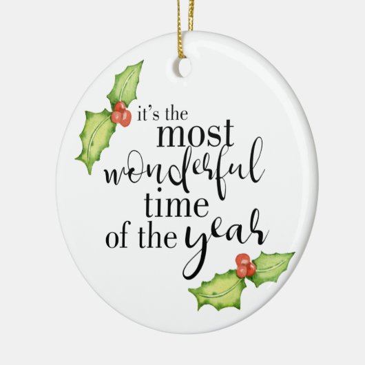 1年で最も素晴らしい時期の家族写真 セラミックオーナメント (左)