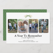 1年に4枚の写真を覚えるクリスマス シーズンカード (正面/裏面)