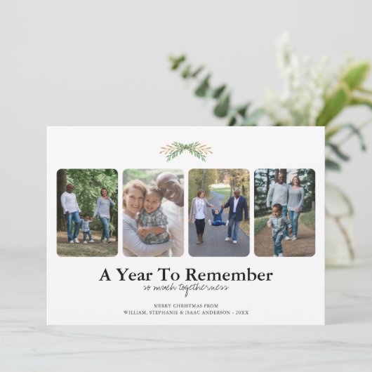 1年に4枚の写真を覚えるクリスマス シーズンカード (スタンド正面)