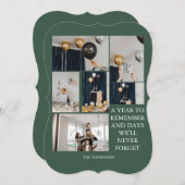 1年に6つの写真コラージュ緑を覚える (正面/裏面)