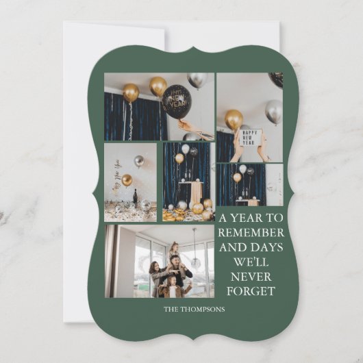 1年に6つの写真コラージュ緑を覚える (正面)