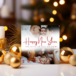 -1年のご健康とご多幸をお祈り申し上げます 現代的なスクリプト3 コラージュ マルチ フォト シーズンカード