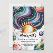 1年のまわりにの太陽誕生日 招待状 (正面)