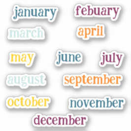 1年のスクリプトの手書き数か月の巨大な シール