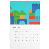 1年のブロック カレンダー (2月 2026)