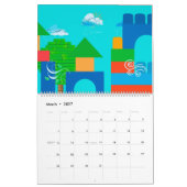 1年のブロック カレンダー (3月 2027)