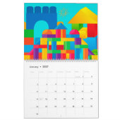 1年のブロック カレンダー (1月 2027)