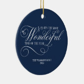 1年の休暇の中で最も素晴らしい時間をスクリプトで書く セラミックオーナメント (右)