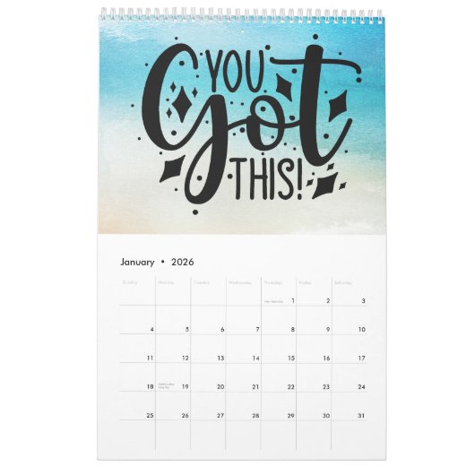 1年の前向き毒 カレンダー (1月 2026)