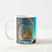 1年の名前をカスタムするオウムコイン生命の木 コーヒーマグカップ (左)