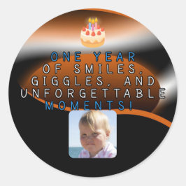 1年の喜び：誕生日クラシックステッカー ラウンドシール