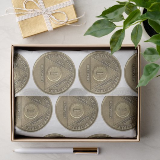 1年の回復の記念日コインホワイト 薄葉紙 (ギフト)