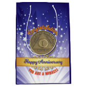 1年の回復コイン記念日あなたが奇跡である ミディアムペーパーバッグ (正面)