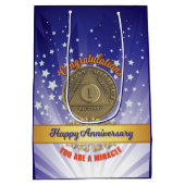 1年の回復コイン記念日あなたが奇跡である ミディアムペーパーバッグ (裏面)