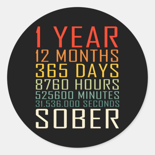 1年の壮年記念1年の草木 ラウンドシール (正面)