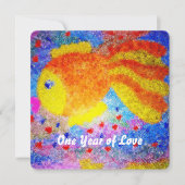 1年の愛 熱帯魚 1歳の誕生日 招待状 (正面)
