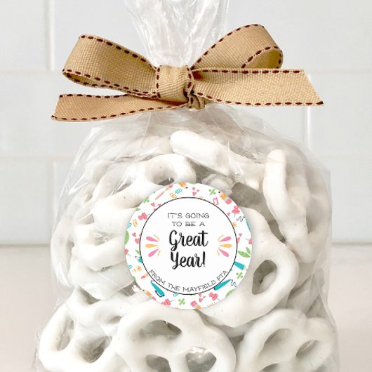 1年の新学期素晴らしになる ラウンドシール