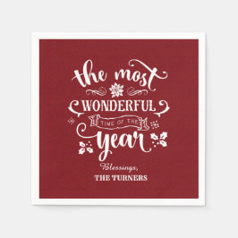 1年の最も素晴らしい時間をシックにモノグラム スタンダードカクテルナプキン