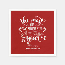 1年の最も素晴らしい時間をシックにモノグラム スタンダードカクテルナプキン