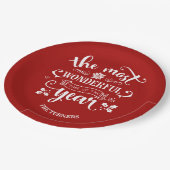 1年の最も素晴らしい時間をシックにモノグラム ペーパープレート (アングル)