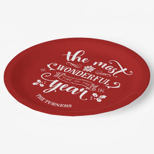 1年の最も素晴らしい時間をシックにモノグラム ペーパープレート (アングル)