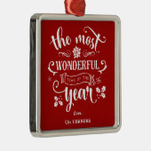 1年の最も素晴らしい時間をシックにモノグラム メタルオーナメント (右)