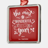 1年の最も素晴らしい時間をシックにモノグラム メタルオーナメント (左)