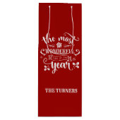 1年の最も素晴らしい時間をシックにモノグラム ワインギフトバッグ (正面)