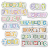 1年の月の日誌のシール シール (正面)