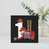 1年の消防士の日火トラック1st誕生日 招待状 (スタンド正面)