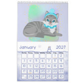1年の猫ちゃん カレンダー (1月 2027)