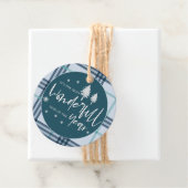 1年の素晴らしい時間の青い格子模様のクリスマス フェイバータグ (インサイチュ)