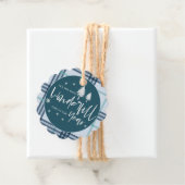 1年の素晴らしい時間の青い格子模様のクリスマス フェイバータグ (インサイチュ)