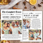 1年の総まとめ新聞風クリスマスカード 3枚の写真 シーズンカード