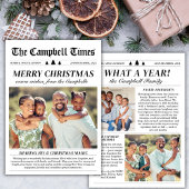 1年の総まとめ新聞風クリスマスカード 3枚の写真 シーズンカード
