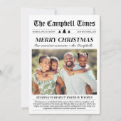 1年の総まとめ新聞風クリスマスフォトデザイン シーズンカード (正面)