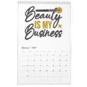 1年の美しい動機 カレンダー (2月 2027)