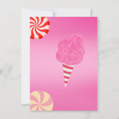 1年の誕生日ピンクとキャンディスウィート 招待状 (裏面)