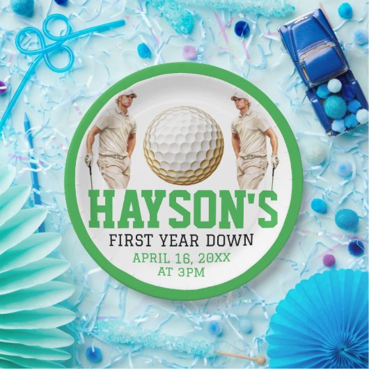 1年も下がってゴルフだ！誕生日パーティー ペーパープレート (パーティー)