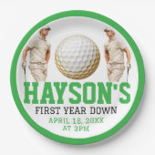 1年も下がってゴルフだ！誕生日パーティー ペーパープレート (正面)