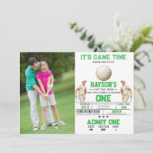 1年も下がってゴルフだ！誕生日1回目のパーティー写真 招待状 (スタンド正面)